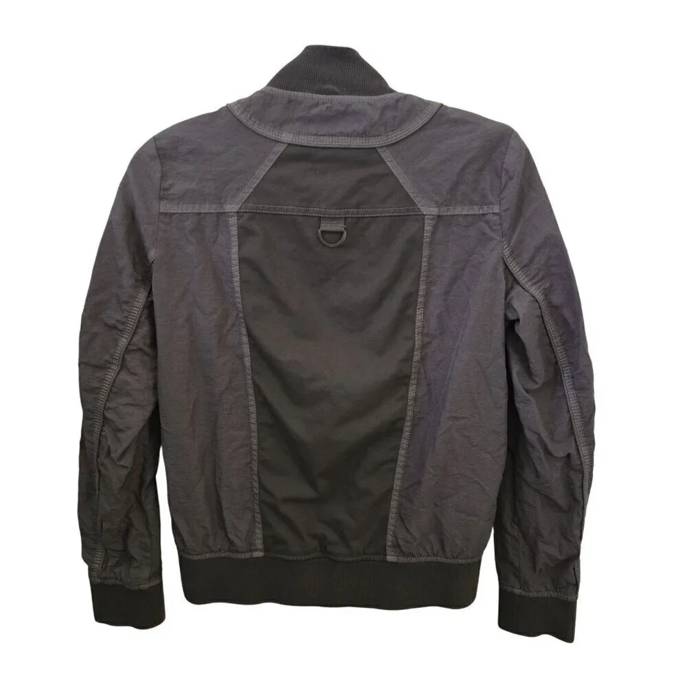 Anthropologie Marrakech Vista Bomber Jacket Green Brown Full Zip Pockets Size XS